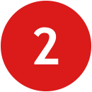 Red circle with a number 2 in it
