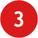 Red circle with a number 3 in it