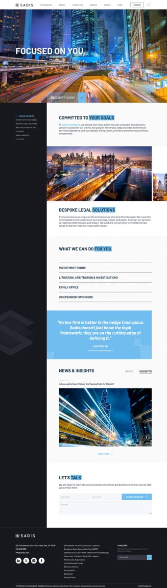 Image of Sadis & Goldberg website